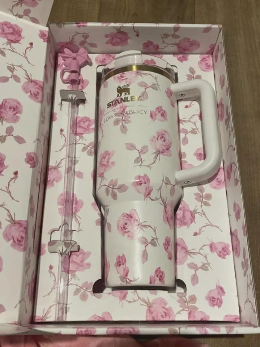 LoveShackFancy Stanley Tumbler – 40oz Pink Floral Quencher, Limited Edition - Picture 2 of 3